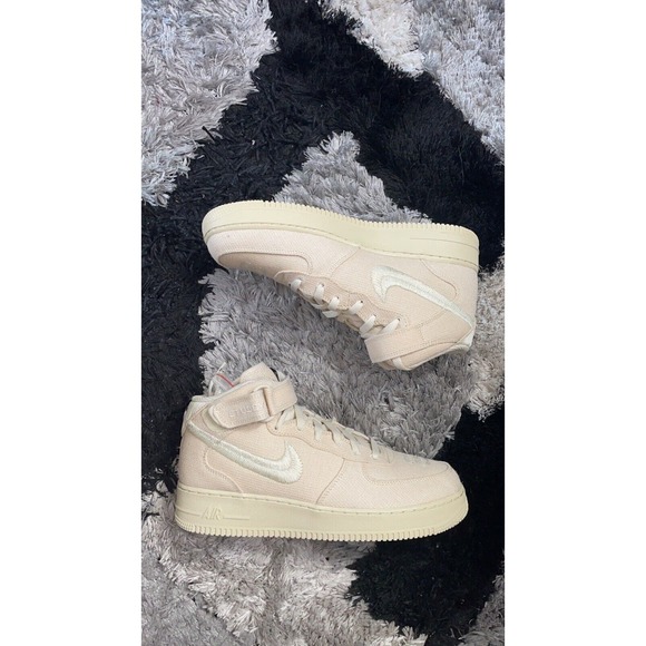 Size 9 - Nike Air Force 1 Mid x Stussy Fossil 2022